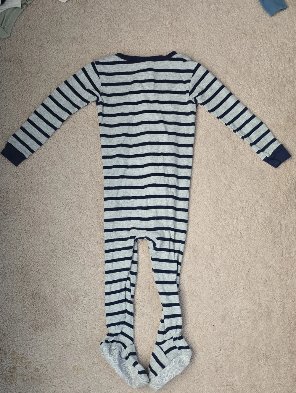 Carter's 2T Gray With Blie Stripes Dinosaur Sleeper